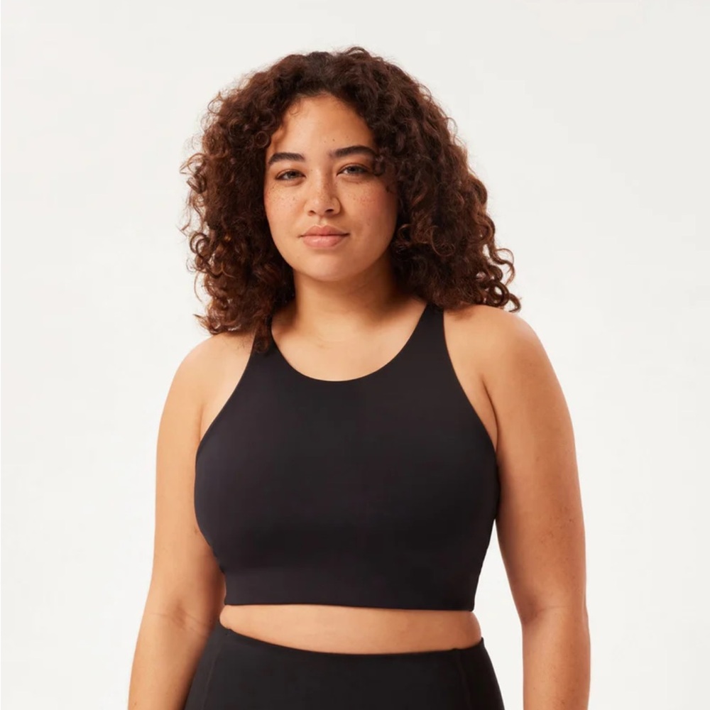 Girlfriend collective Black Topanga Halter Bra M